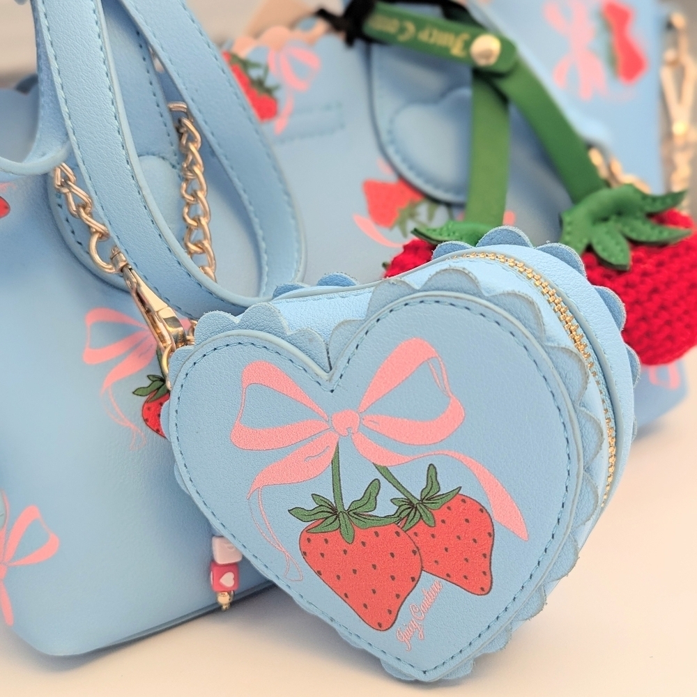 NWT Juicy Couture Sweet Strawberry Tote/Crossbody Bag w/Fun Detachable Pieces - Picture 2 of 16